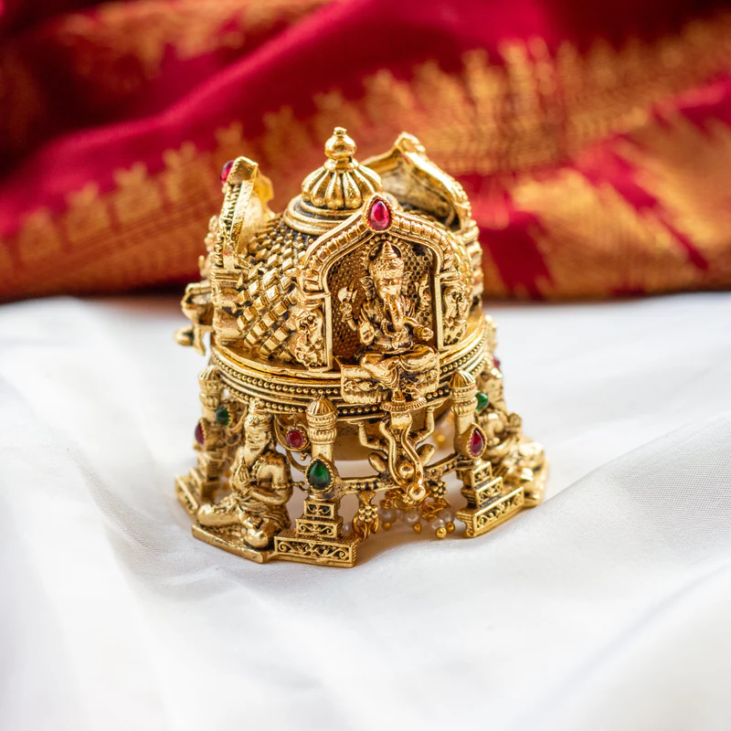 Ganesha Lakshmi Saraswati Temple Kumkum Box